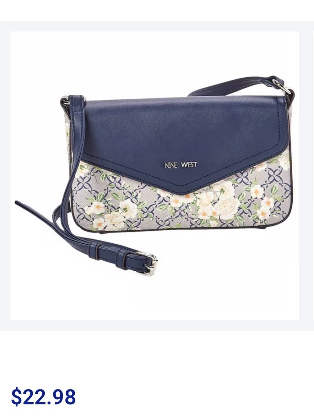 Nine West Navy and Cream Floral Crossbody - Picture 5 of 5